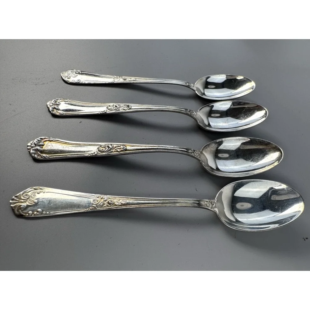 Ricci Argentieri Bernini 800 Silver Demitasse Spoons Italy Set of 4